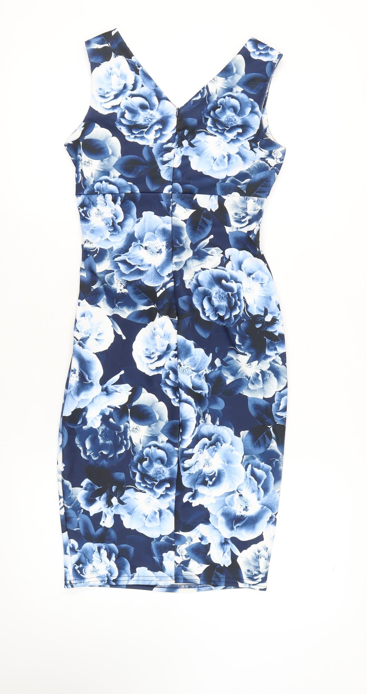 Jessica Wright Women's Blue Floral Bodycon Dress Size 10