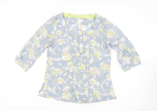 Marks and Spencer Women's Blue Floral Blouse Size 14 Plus