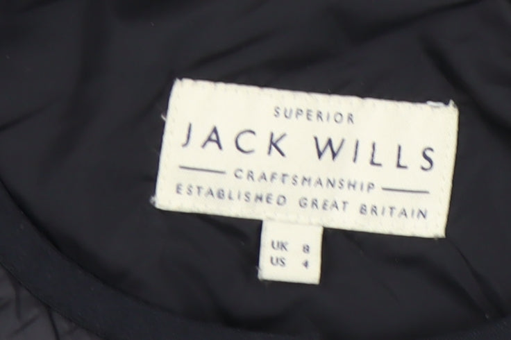 Jack Wills Women's Black Quilted Jacket Size 8