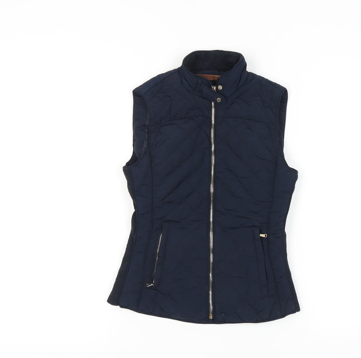 Zara Woman Blue Quilted Waistcoat, Women's XS Casual