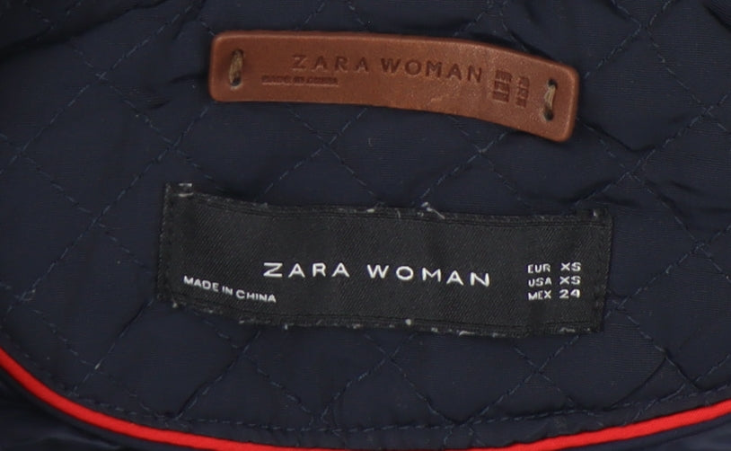 Zara Woman Blue Quilted Waistcoat, Women's XS Casual