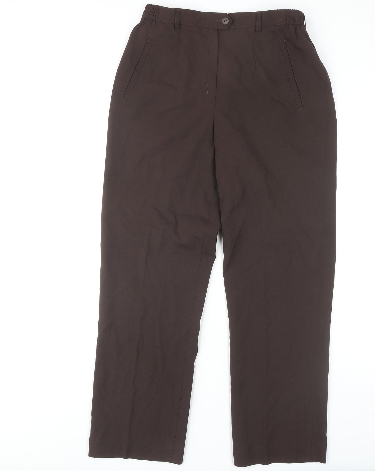 Lucia Women's Brown Straight Leg Trousers, Size 10