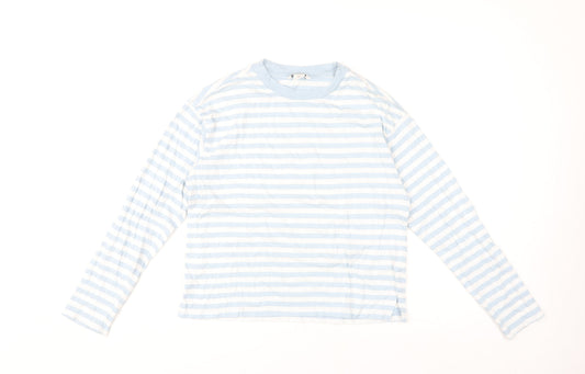 Monki Women's Blue Striped Top, 2XS, Long Sleeve