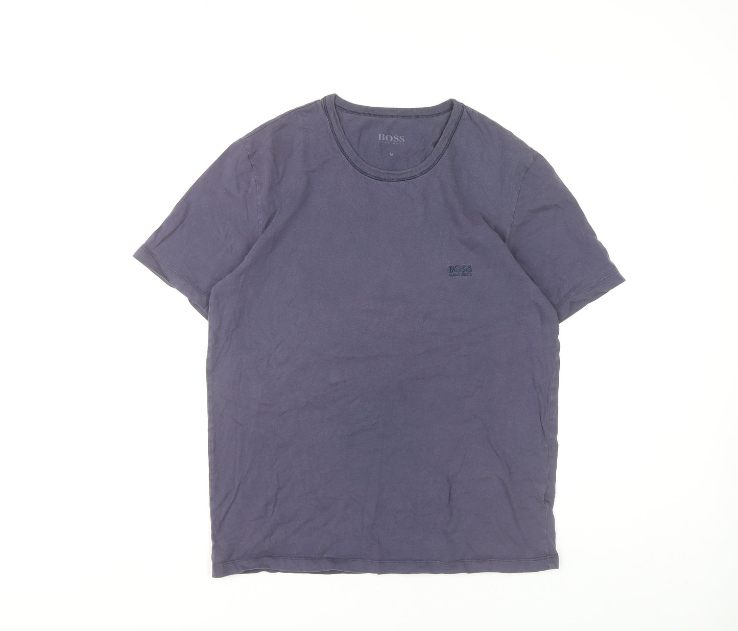 Hugo Boss Men's Grey M Short Sleeve T-Shirt, Logo Accent