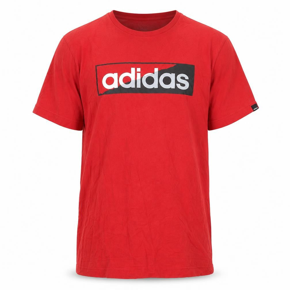 Adidas Men's Red T-Shirt, Medium, Crew Neck, Logo