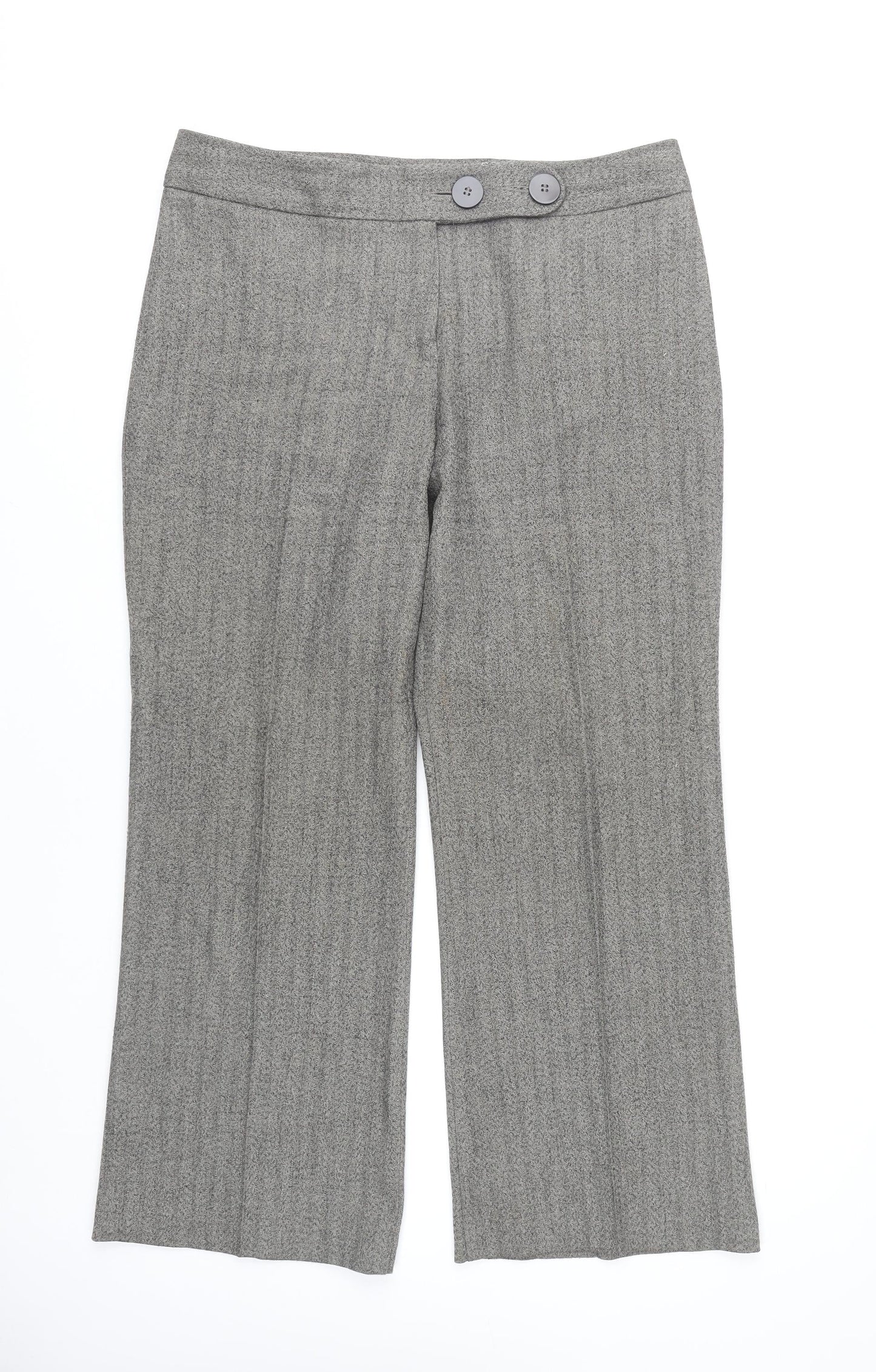 Marks and Spencer Women’s Grey Herringbone Trousers Size 14