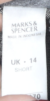 Marks and Spencer Women’s Grey Herringbone Trousers Size 14