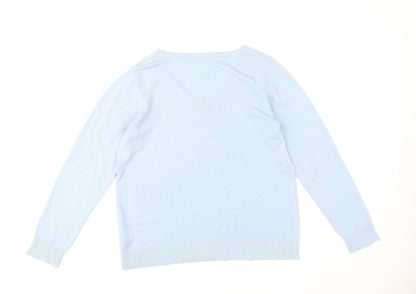 Julipa Women's Blue V-Neck Pullover Jumper Size 12/14