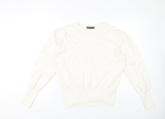 Marks and Spencer Women's Ivory Crew Neck Jumper L