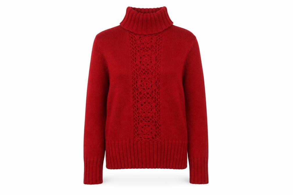 Mackays Women's Red Roll Neck Pullover Jumper, Size S