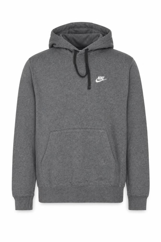 Nike Men's Grey S Pullover Hoodie with Logo Accent