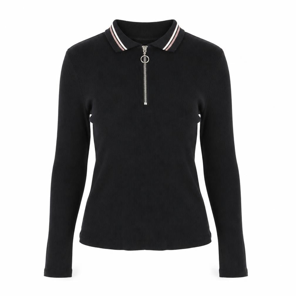 Pull&Bear Black Slim Jersey Women's Blouse XS