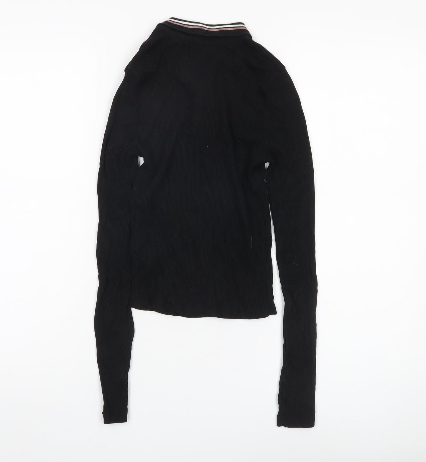 Pull&Bear Black Slim Jersey Women's Blouse XS