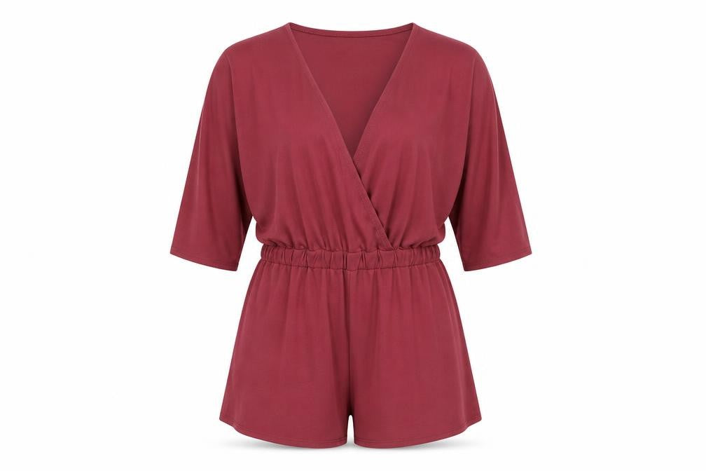 Silence + Noise Women's Red XS V-Neck Playsuit