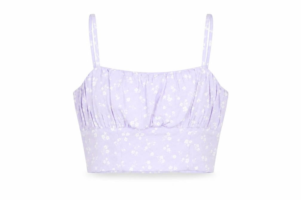 Jack Wills Women's Purple Cropped Camisole Top
