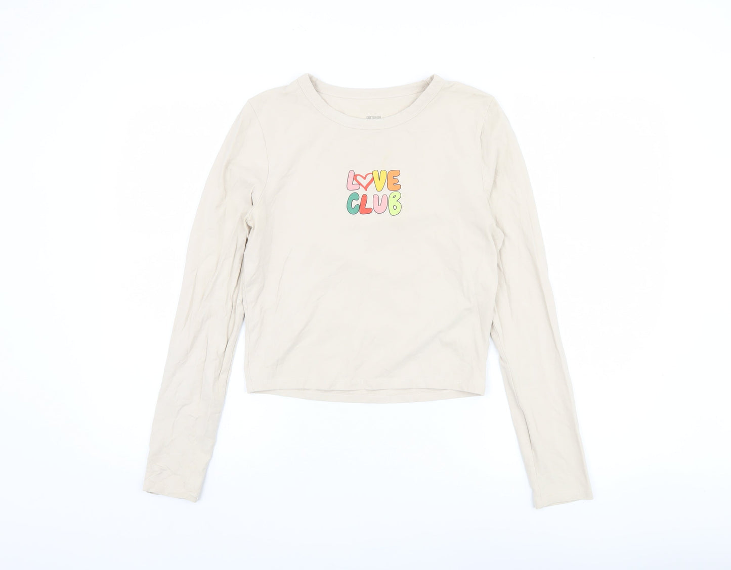 Cotton On Women's Beige Long Sleeve T-Shirt Size L