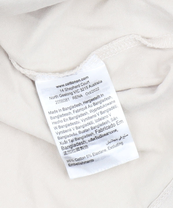 Cotton On Women's Beige Long Sleeve T-Shirt Size L