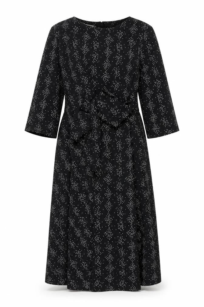 Warehouse Women's Black Geometric Knee Dress Size 10