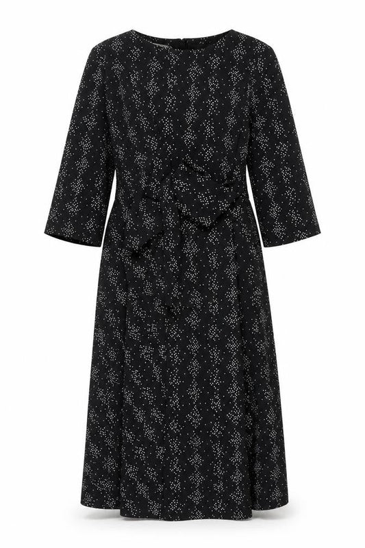 Warehouse Women's Black Geometric Knee Dress Size 10