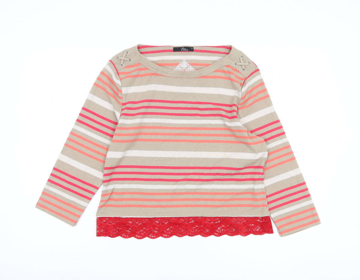 Bonmarché Women's Multicoloured Striped Top M