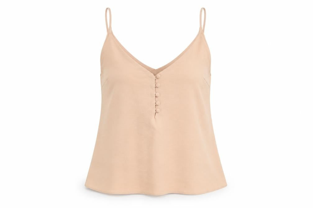 New Look Beige Petite Camisole Blouse, Size 10, Casual