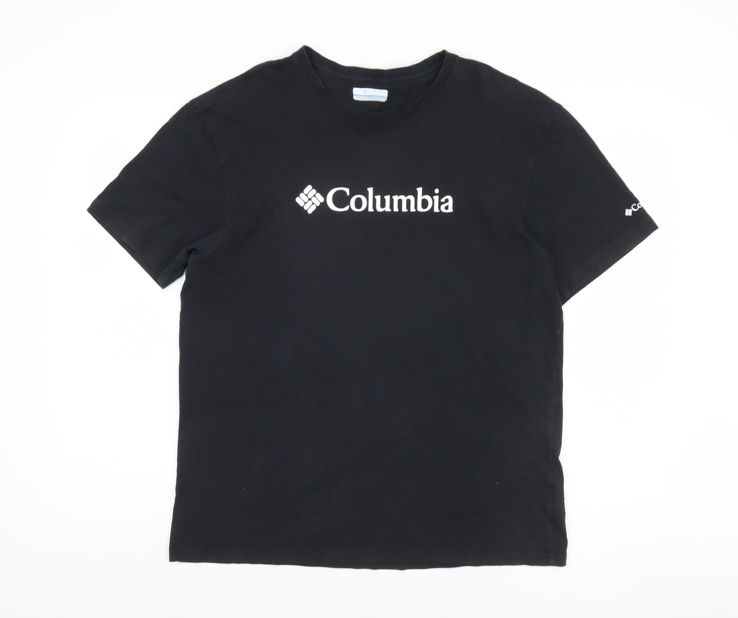 Columbia Men's Black Cotton Logo T-Shirt, L, Short Sleeve