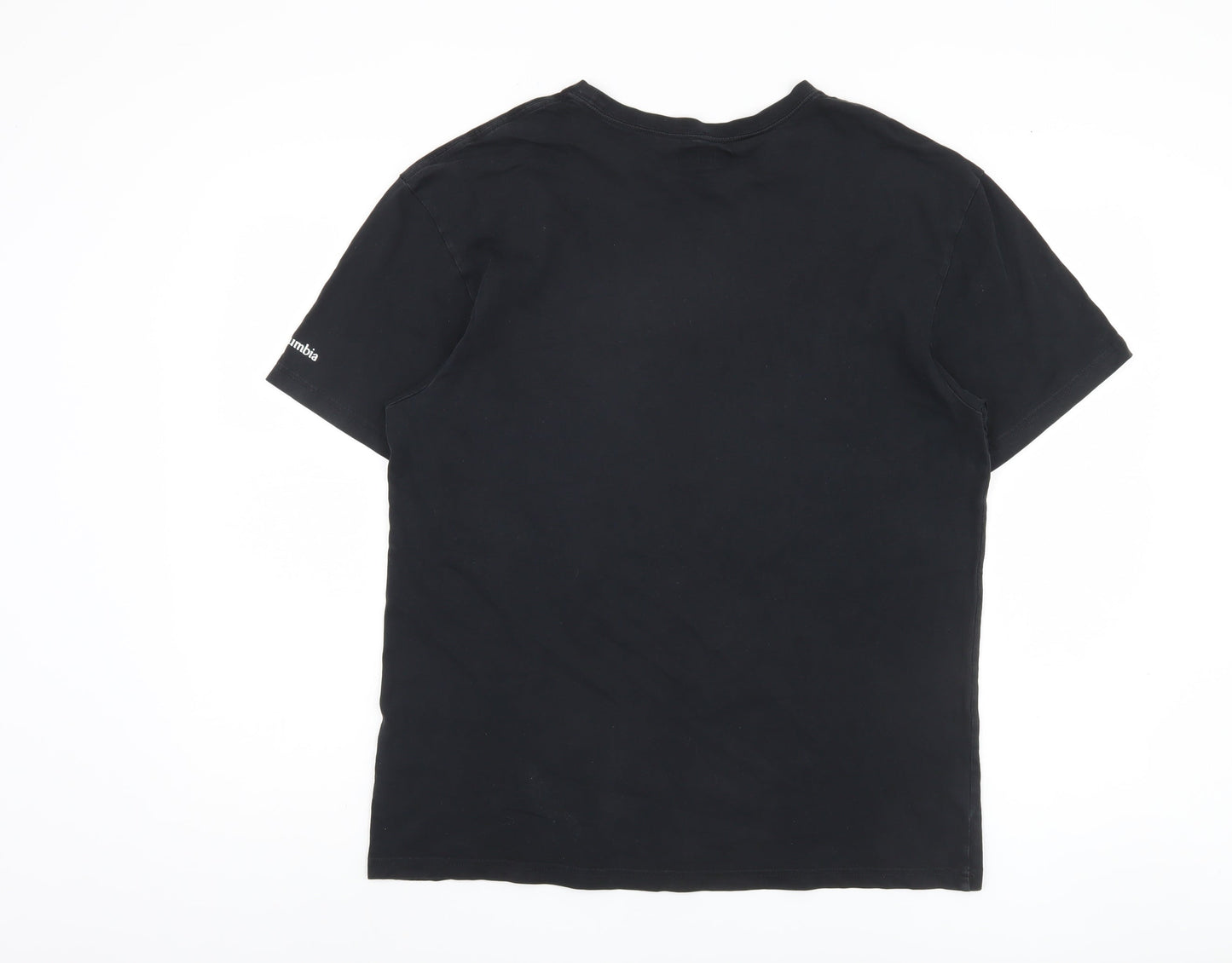 Columbia Men's Black Cotton Logo T-Shirt, L, Short Sleeve