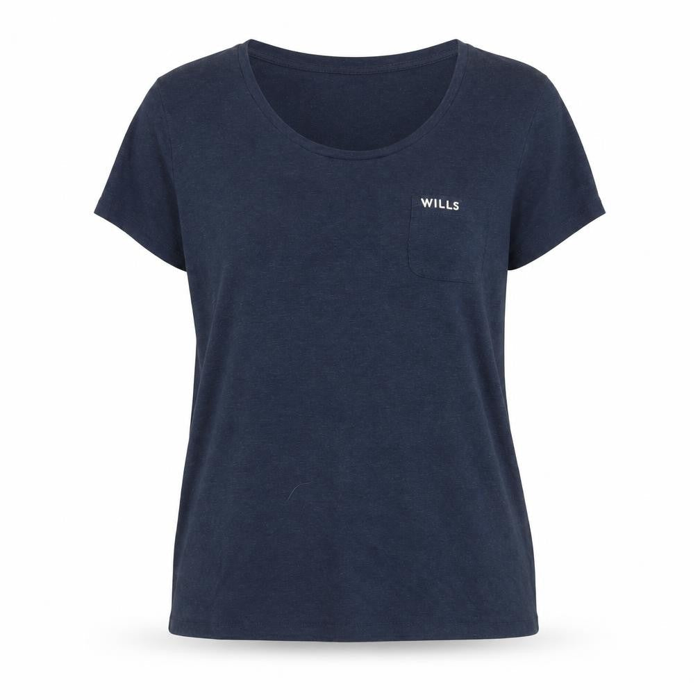 Jack Wills Women's Blue T-Shirt - Size 12, Easy Care