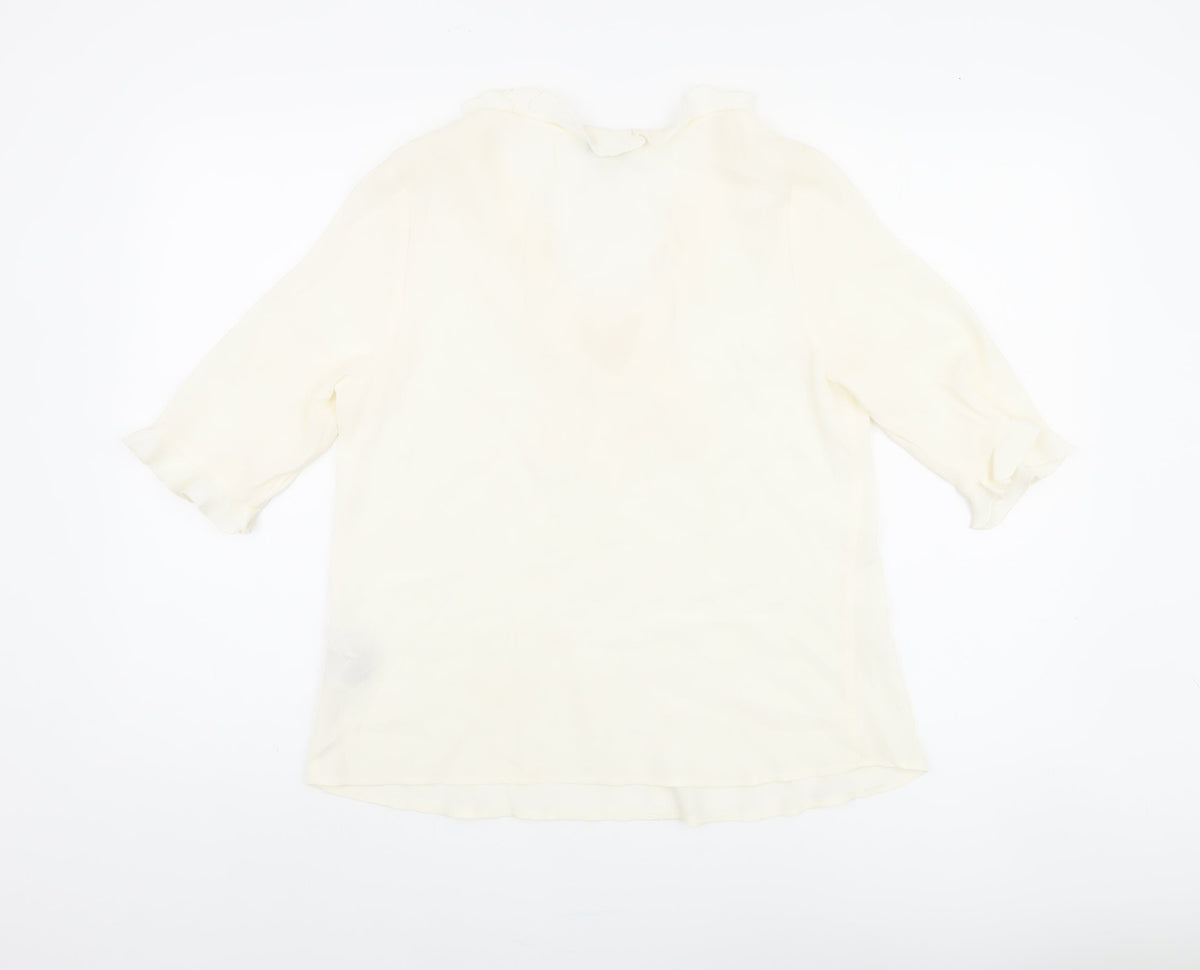 Marks & Spencer Ivory 3/4 Sleeve Tunic Blouse, Size 8