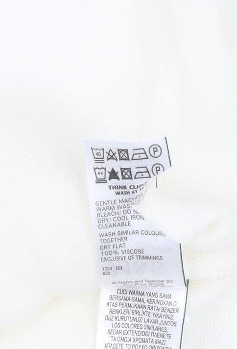 Marks & Spencer Ivory 3/4 Sleeve Tunic Blouse, Size 8