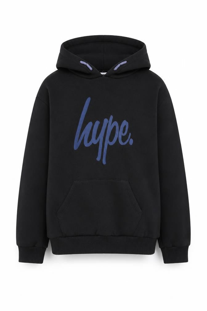 Hype Boys Black Pullover Hoodie Size 14 Years Logo Design