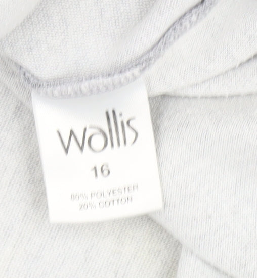 Wallis Women's Grey Collared Blouse Size 16