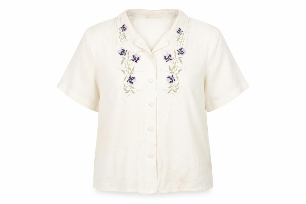 Eastex Women's Ivory Embroidered Blouse Size 10