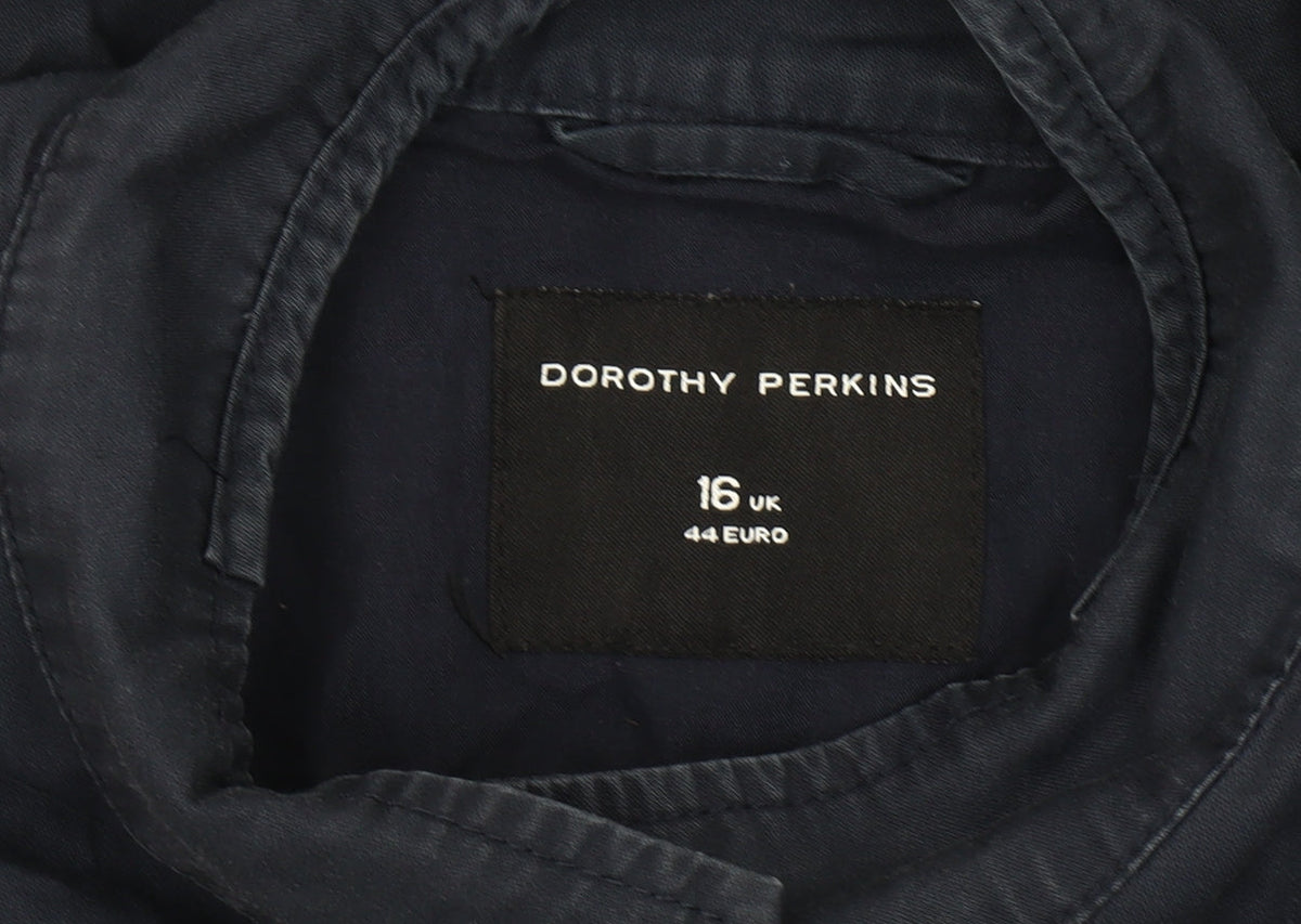 Dorothy Perkins Women's Blue Military Jacket Size 16