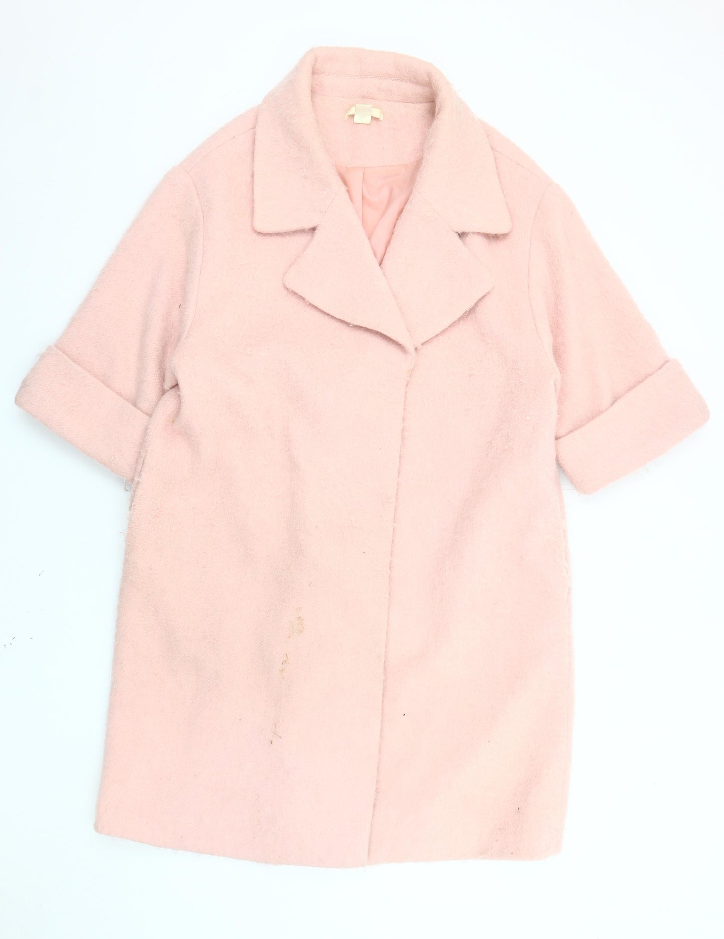 H&M Women’s Pink 3/4 Sleeve Mid-Length Coat 16