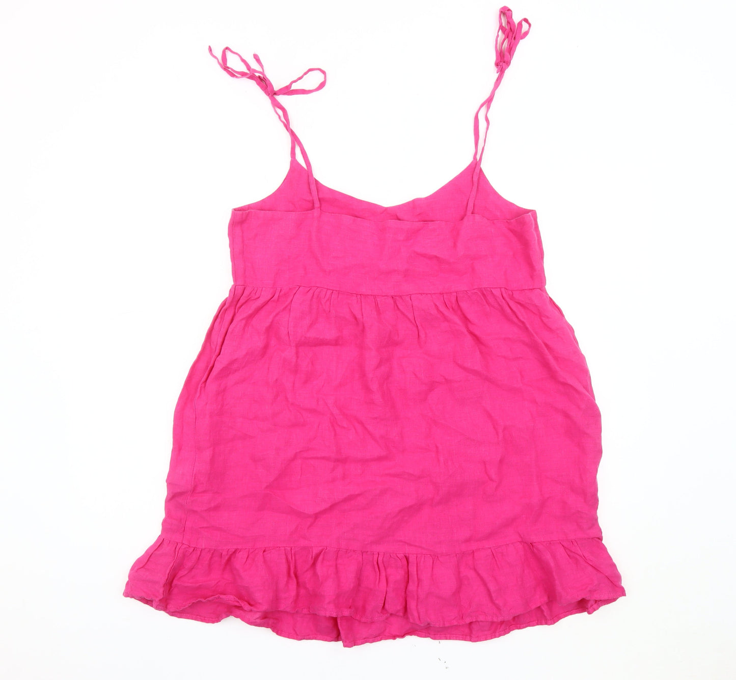 Zara Women's Pink Linen Camisole Tank M Summer