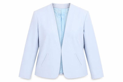Front view of ASOS Women's Blue Blazer -, size 18, Regular Fit