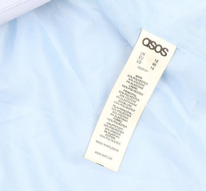Brand and care label for ASOS Women's Blue Blazer -, size 18, Regular Fit