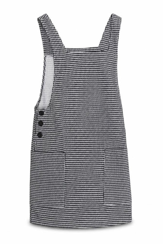 Mango Women's Blue Houndstooth Pinafore Dress Size 6