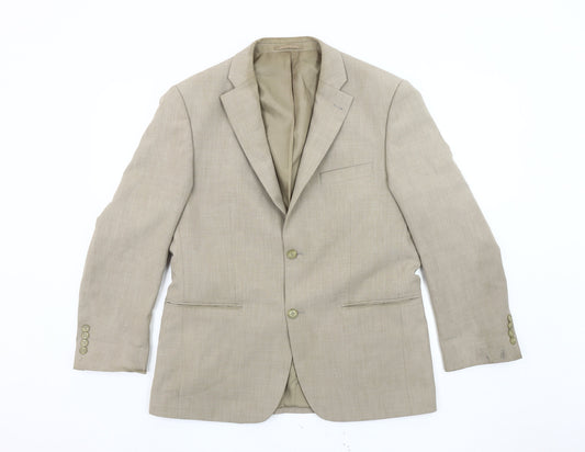 Greenwoods Men's Beige Blazer, 40S Polyester, Excellent