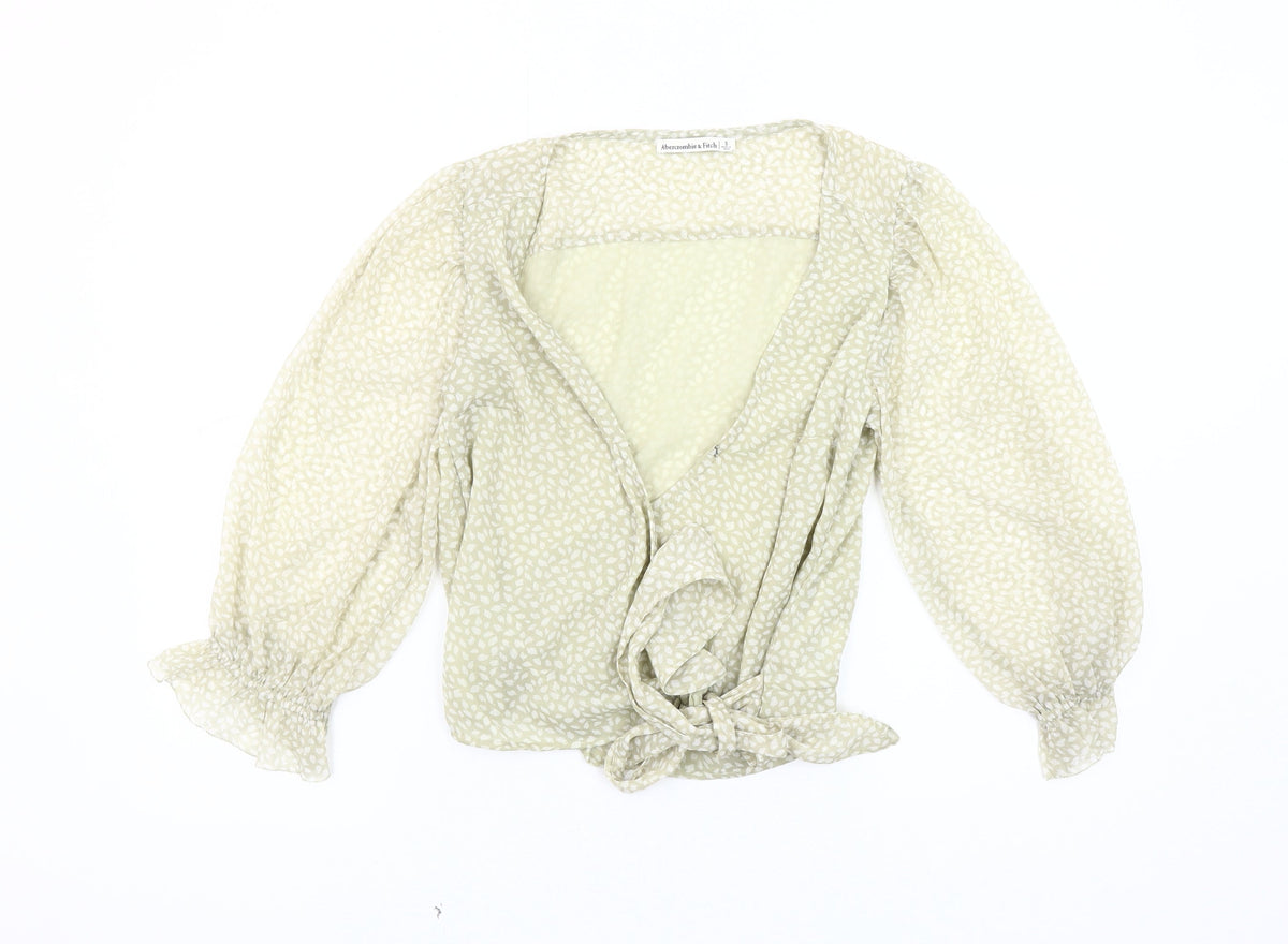 Abercrombie & Fitch Women's Green Wrap Blouse Size S