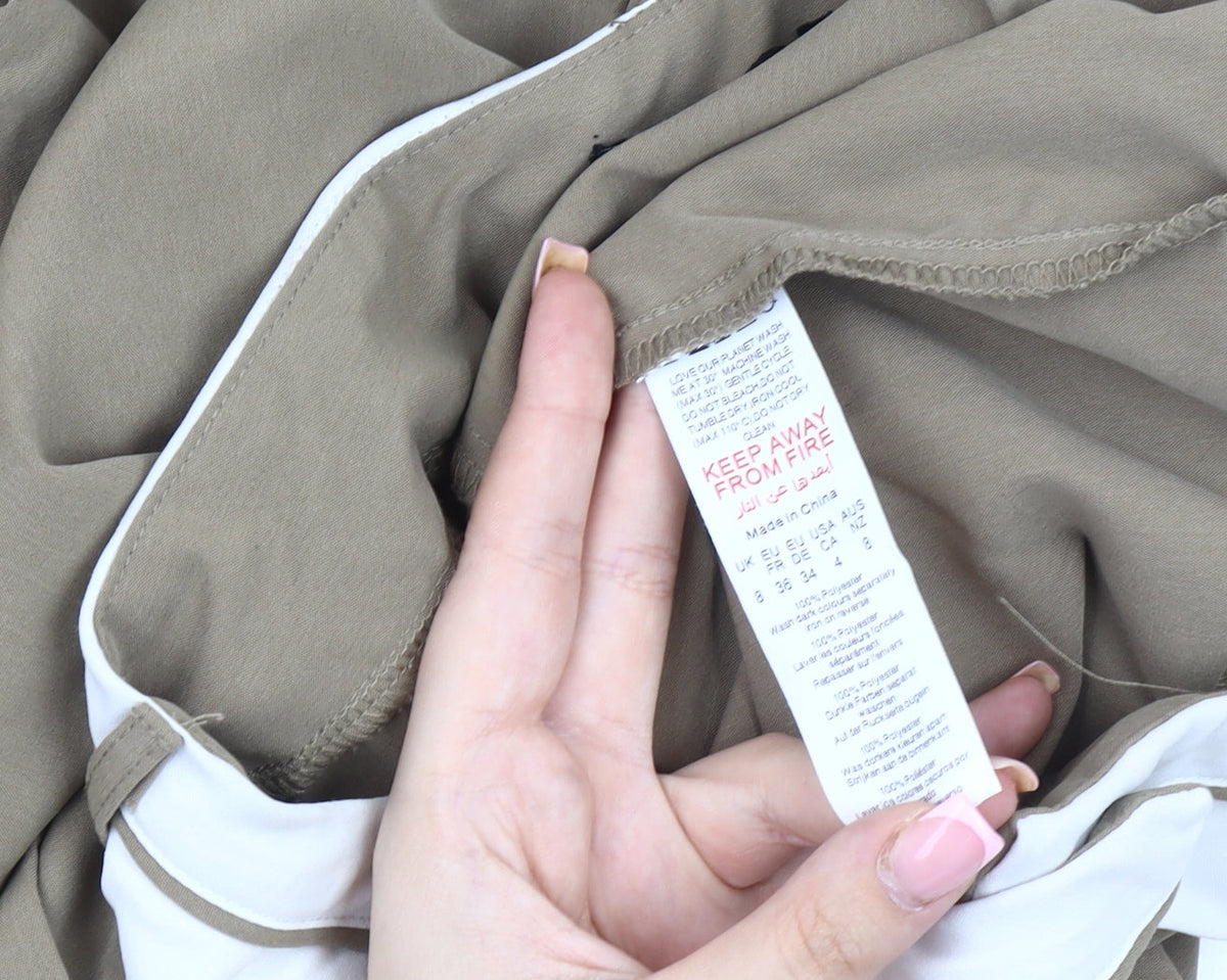 PrettyLittleThing Beige Wide-Leg Trousers Size 8