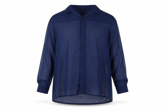ASOS DESIGN Men's Blue 2XL Sheer Button-Up Shirt