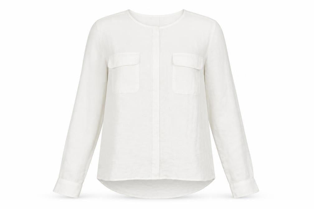 ESMARA Women's White Polyester Blouse, Size 18