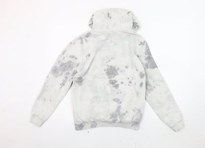 Back view of Nike girls’ white grey tie-dye pullover hoodie, size L