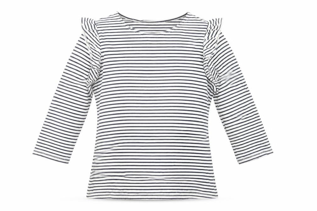 New Look Women's Black Striped T-Shirt - Size 12