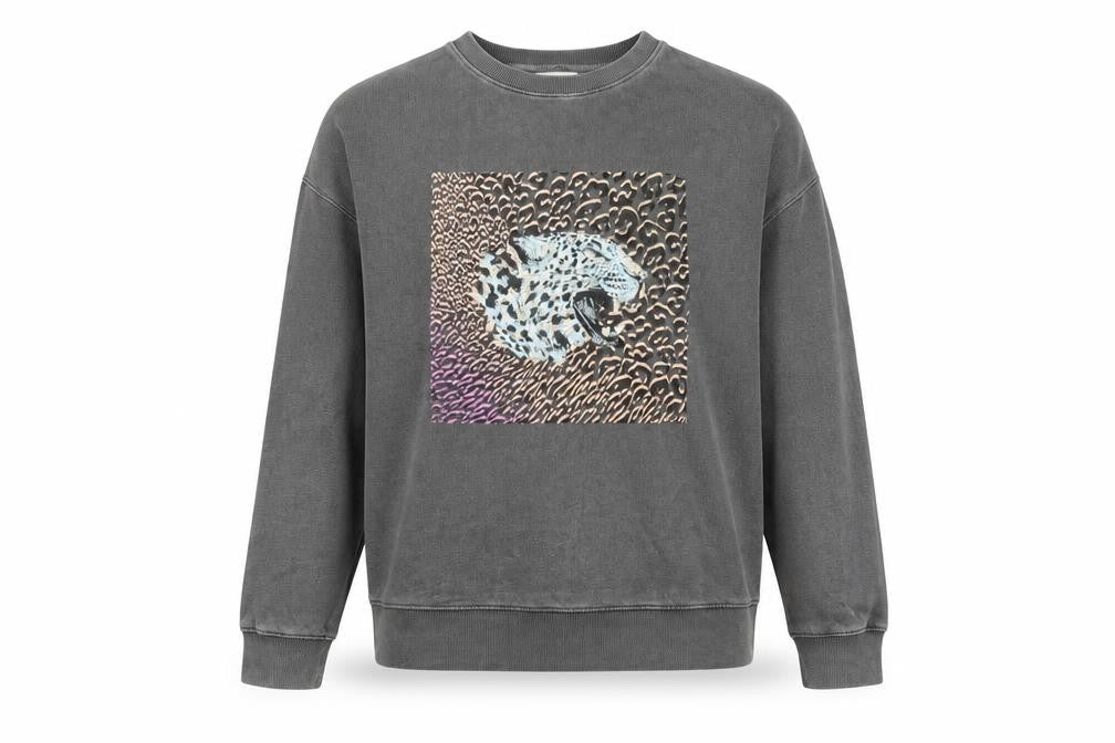 Hush Women's Grey Animal Print Sweatshirt, Size XS