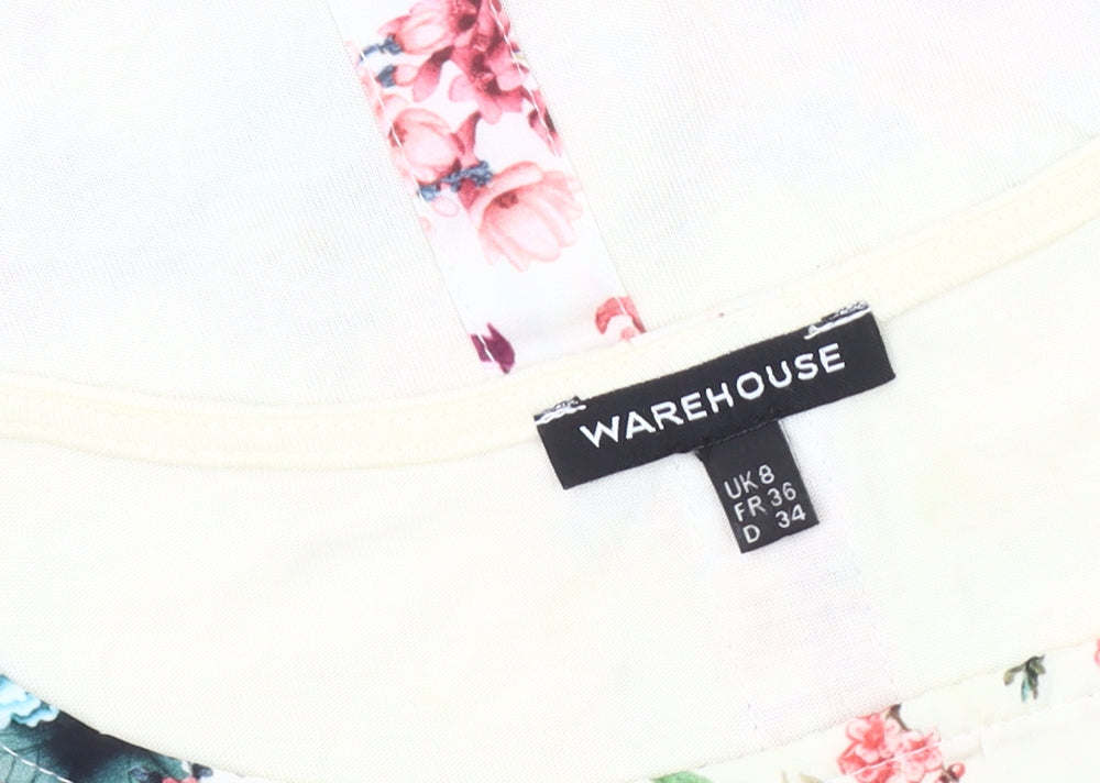 Warehouse Women's Multicoloured Floral Blouse Size 8