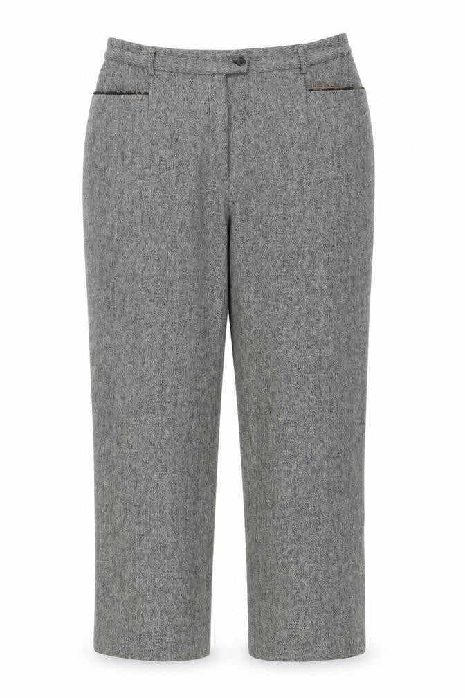 Oscar B. Women's Grey Trousers, Size 18, Herringbone