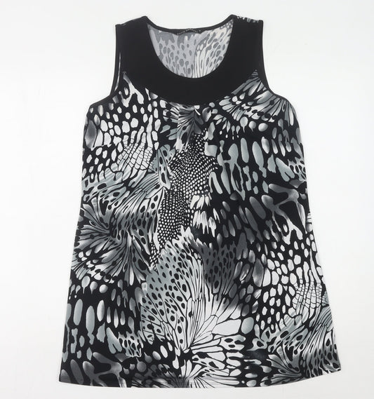 David Emanuel Women's Black Animal Print Dress Size 12
